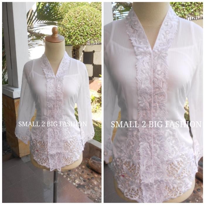 ASLI kebaya encim putih / kebaya bordir payet / seragam batik kebaya paskah READY STOCK