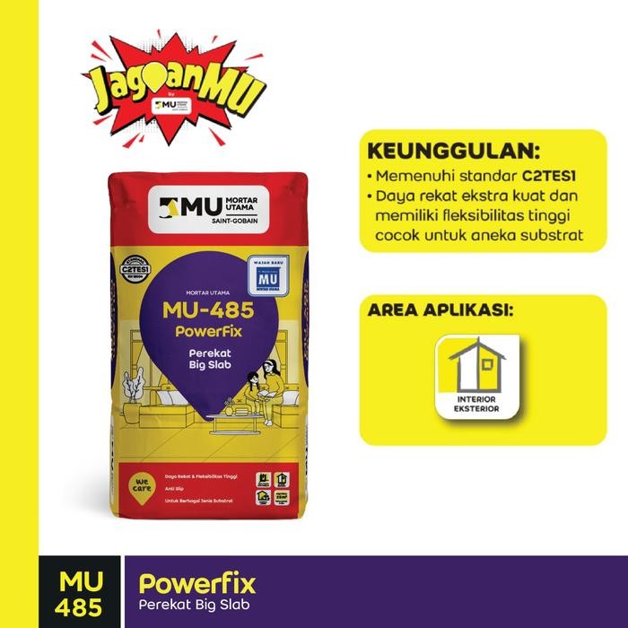 uq6l- Mortar Utama Mu-485 Powerfix Perekat Big Slab 25Kg