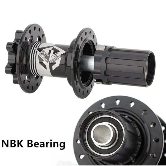RT Sepasang Hub Freehub Depan Belakang Hitam 32H QR 7 Bearing Jangkrik