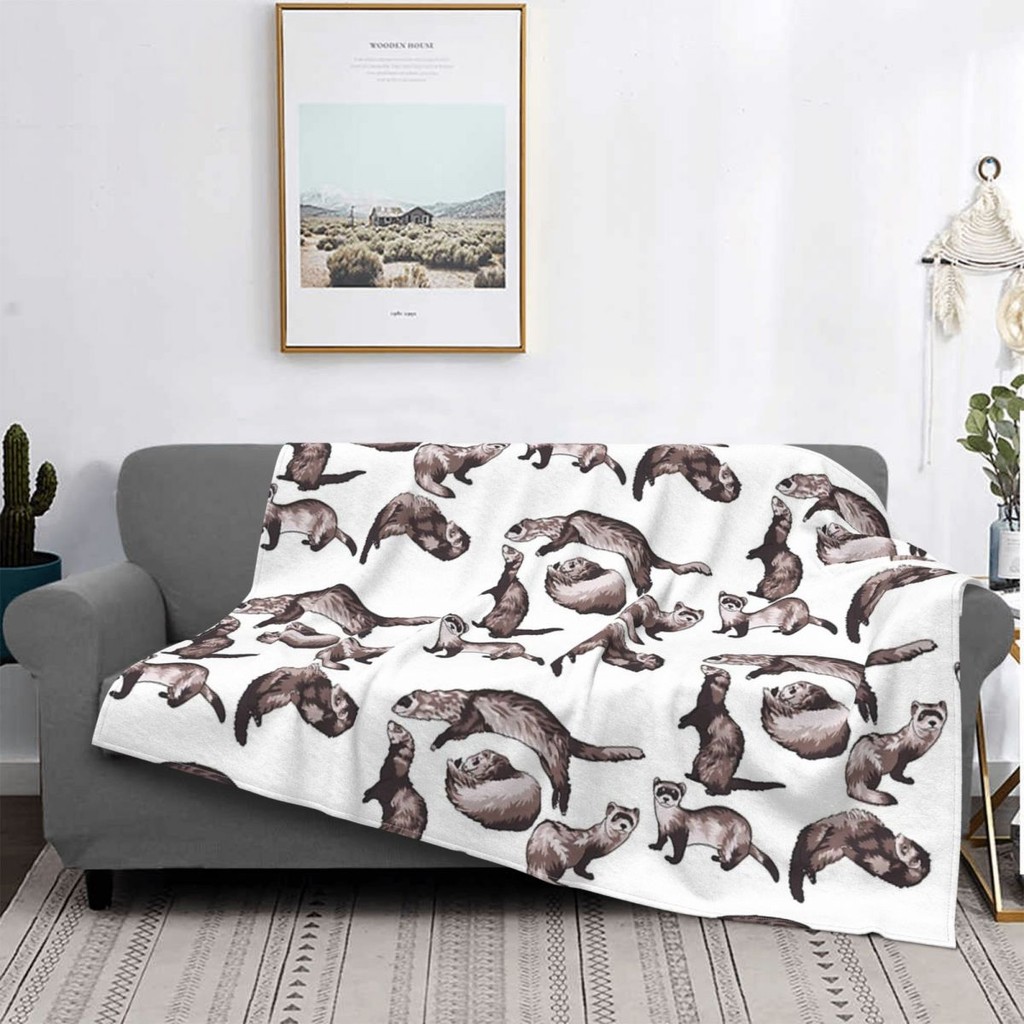 Ferret Blanket Ultra-Soft Fuzzy Cozy Plush Ferret Throw Blanket Flannel Fleece Blankets for Crib Cou