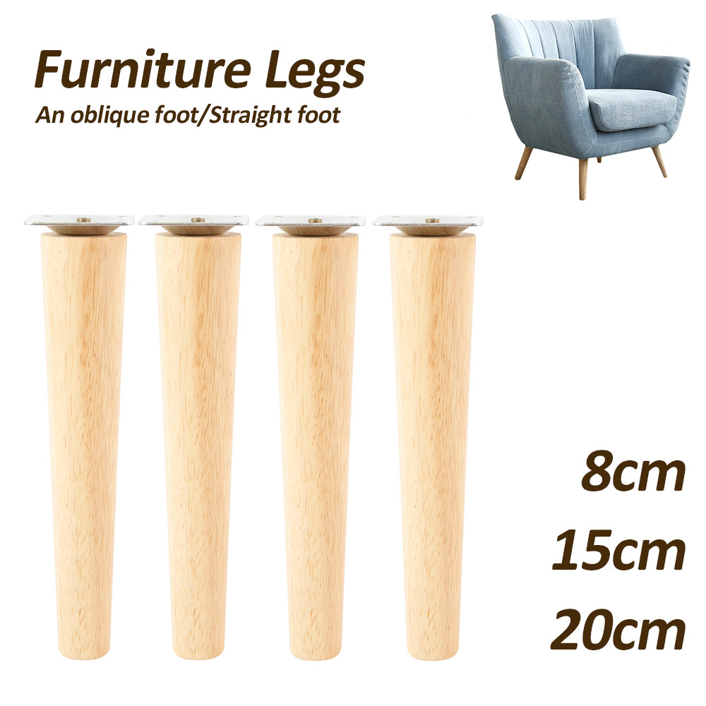 4Pcs Solid Wood Furniture Legs Height 8/15/20/25 CM Oblique/Straight Sofa Bed Cabinet Table Chair Re