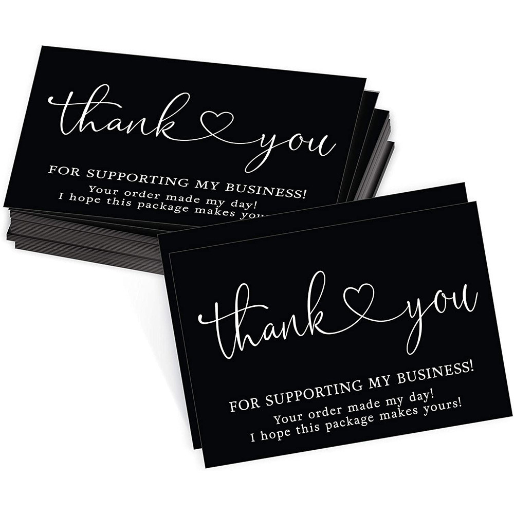 30pcs Thank You For Your Order Black Greeting Packaging Label Tag For Small Bussiness Gift Box Decor