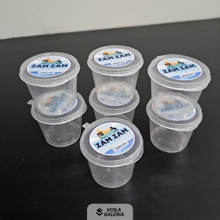 BelanjaHemARt- Gelas Air Zam Zam Sekali Pakai 25 Ml - Cup Wadah Air Zamzam Plastik Haji Umroh