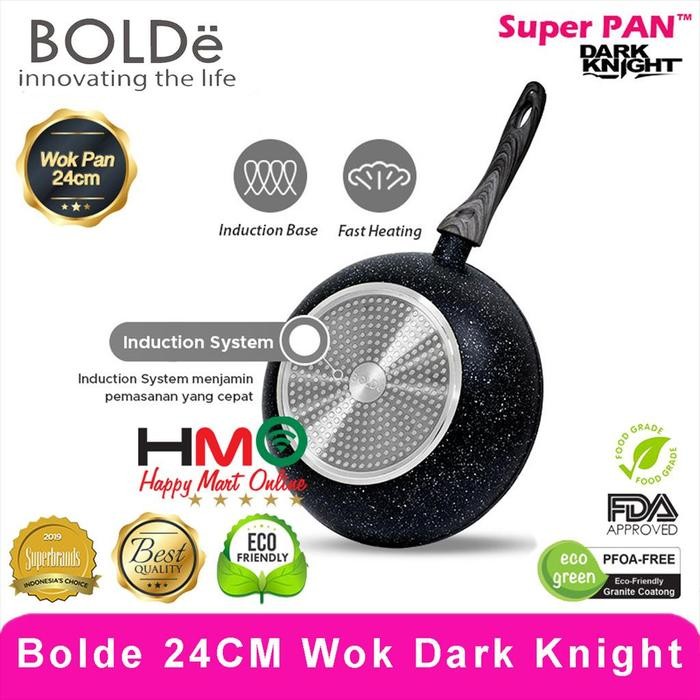 HariPromo- Bolde Super Pan Wok 24Cm Black Dark Knight Wok Pan Bolde 24 Cm Black