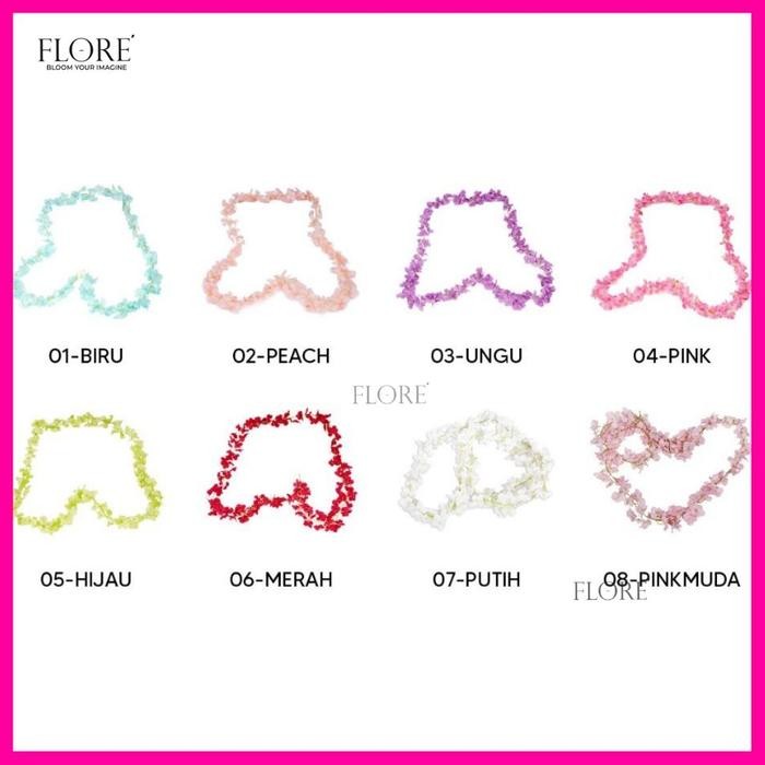 Bunga wisteria jumbo juntai murah / Plastik Artificial / BUNGA PLASTIK HIAS WISTERIA BUNGA DEKORASI