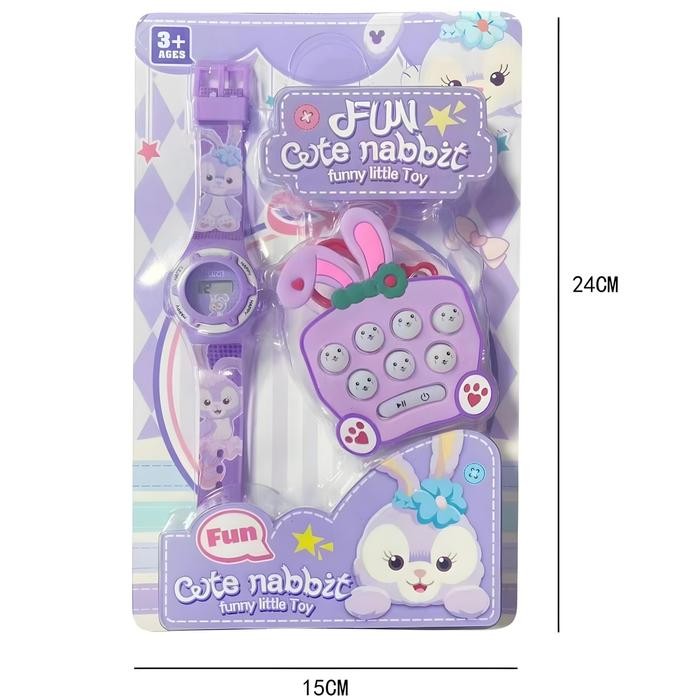 ahxj- Jam Tangan Anak Lucu Pop It Elektrik Mini Gantungan Kunci Fashion