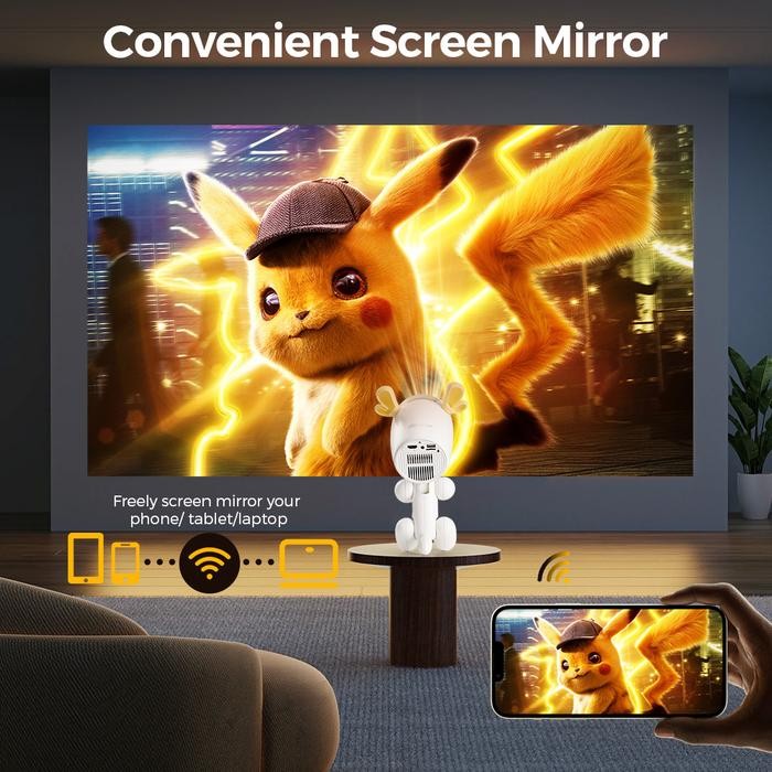 etlj- Isinbox Is08 4K Proyektor 2+16G Android 13 Smart Mini Projector, Bt5.3 400Ansi Hdmi