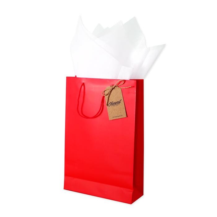 PAKET DIY PAPER BAG POLOS S & TISSUE PAPER HARVEST - MERAH PUTIH