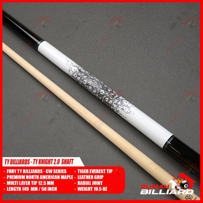 Stick Billiard - Billiard Cue - TY CW-4 - White - TY Knight 2.0 Low Deflection