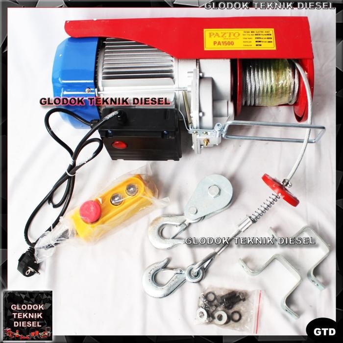 Electric Hoist 1500 KG Katrol Listrik PA1500 Katrol Elekrik Electric Wire Rope Hoist 1500KG PA 1500