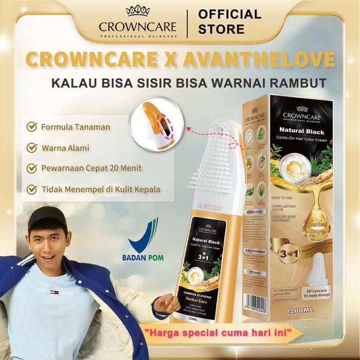 [Exclusive AVANTHELOVE] CrownCare Hair Coloring Shampoo Uban 200ml Penghitam Rambut Beruban Membantu