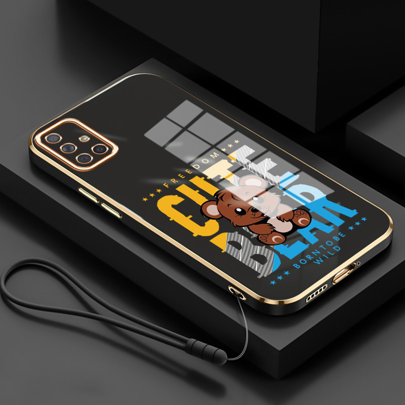 Casing Untuk Samsung Galaxy A71 Case Casing HP Softcase Tali gantungan berlapis silikon mewah Kasing