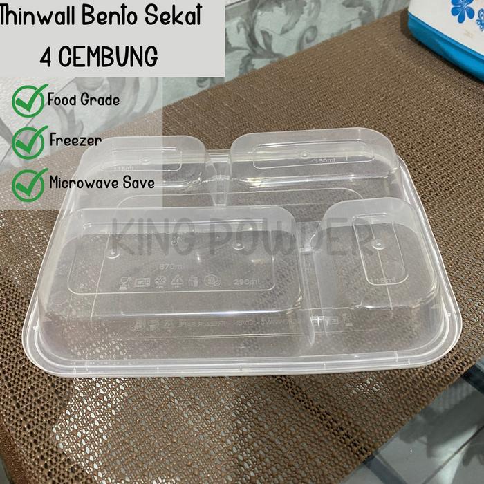 Tempat Bento Sekat 4 Thinwall Bento Sekat 4