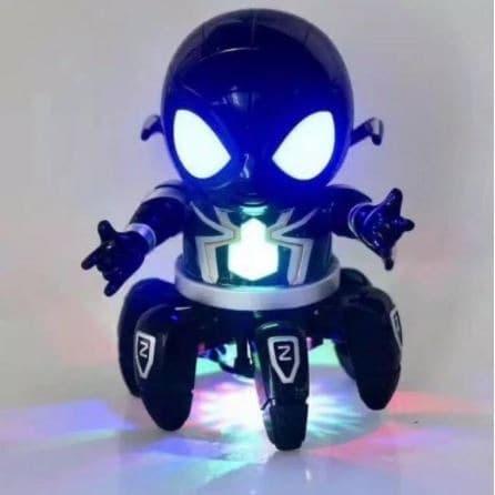 ROBOT BERJALAN MAINAN ANAK HERO DANCE SPIDERMAN KAKI 7 WARNA LAMPU