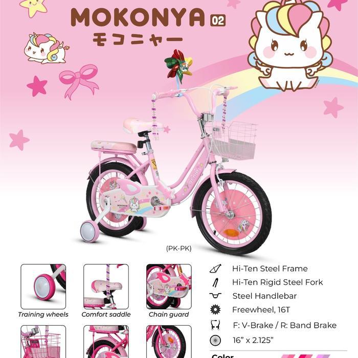 Alinja - Sepeda Anak Perempuan Mini Genio Mokonya 02 Ukuran 12 16 18 By United Terbaru !!!