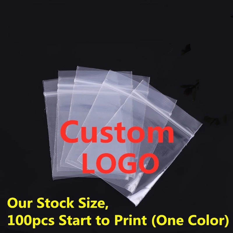 StoBag Transparent Small Zipper Plastic Bags Jewelry Gift Food Reclosable Storage Bag Custom Print