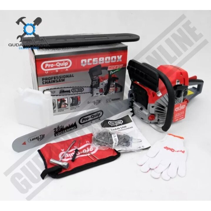 chain Saw pro quip 22 inch / senso 22inch dengan bar baja laser / senso pro quip QC6800X