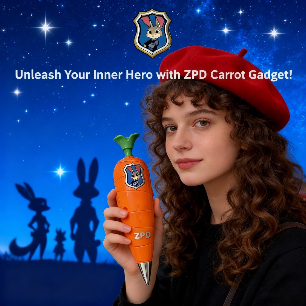 Zootopia 2 Carrot Recorder Pen Judy Style Kids 60s Mini Recorder 2 in 1 Gel Pen Stationery Writing