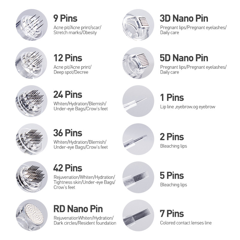 10/50/100PCS DermaTool Bayonet Needles Cartridge for Dr Pen M/M5/M7 Nano/9 Pin/12 Pin/36 Pin/42