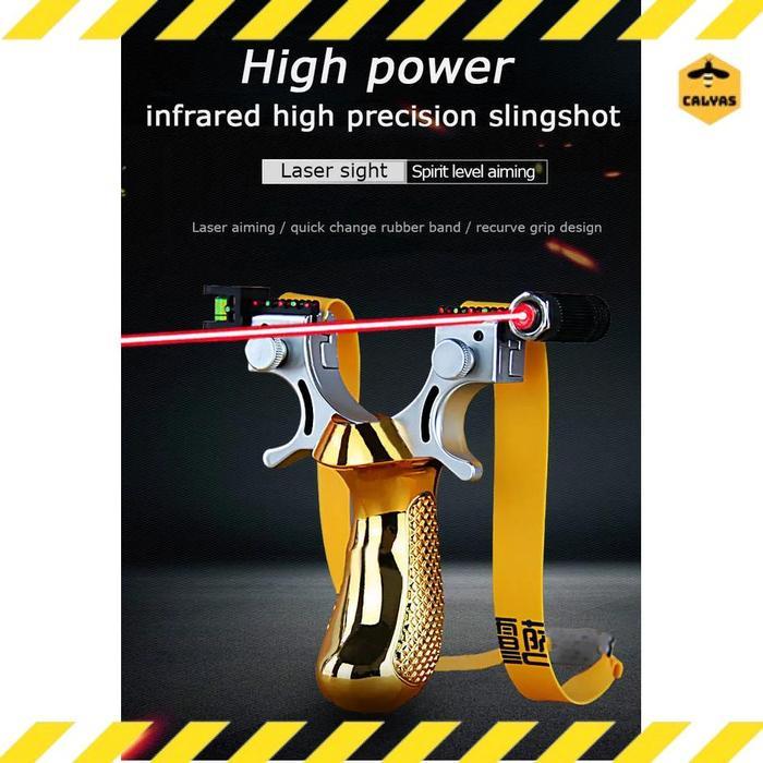 Ketapel Bidikan Laser Katapel Tactical Slingshot Hunting Catapult