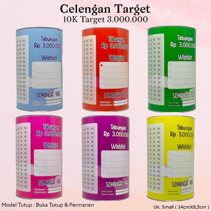 TERLARIS Celengan Target Viral Tabungan Target Souvenir Celengan Target 10 Ribu Target 3 Juta Ukuran