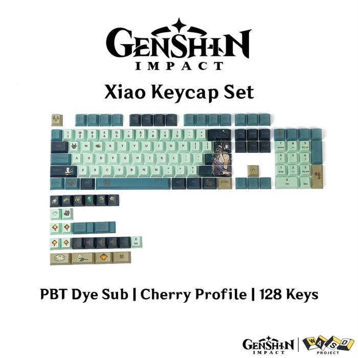Genshin Impact Xiao Pbt Dye Sublimation Keycaps Cherry Profile Diskon Sell