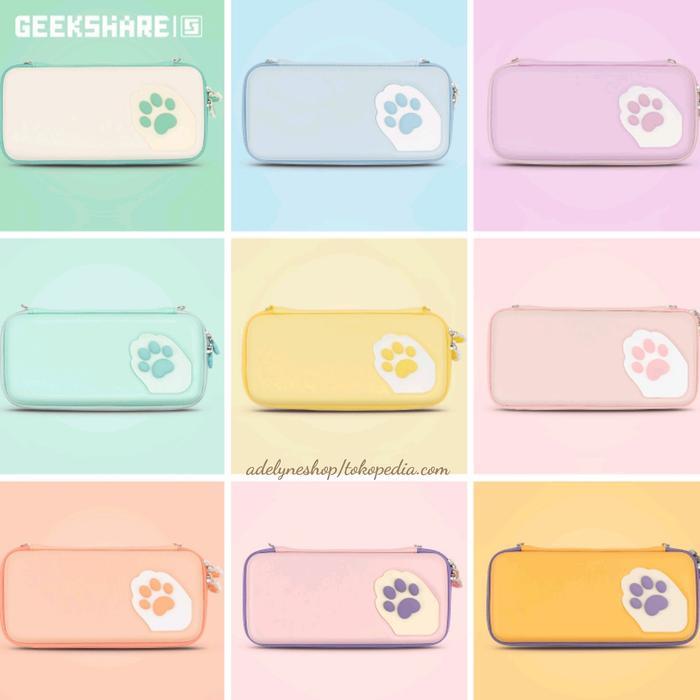 Case Carrying Bag Cat Paw By Geekshare Nitendo Switch Terbaru