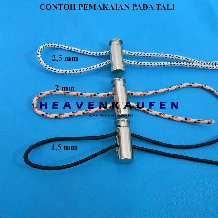 Stopper Tali Model Botol Dua Lubang Kecil Warna Silver Harga Per Biji