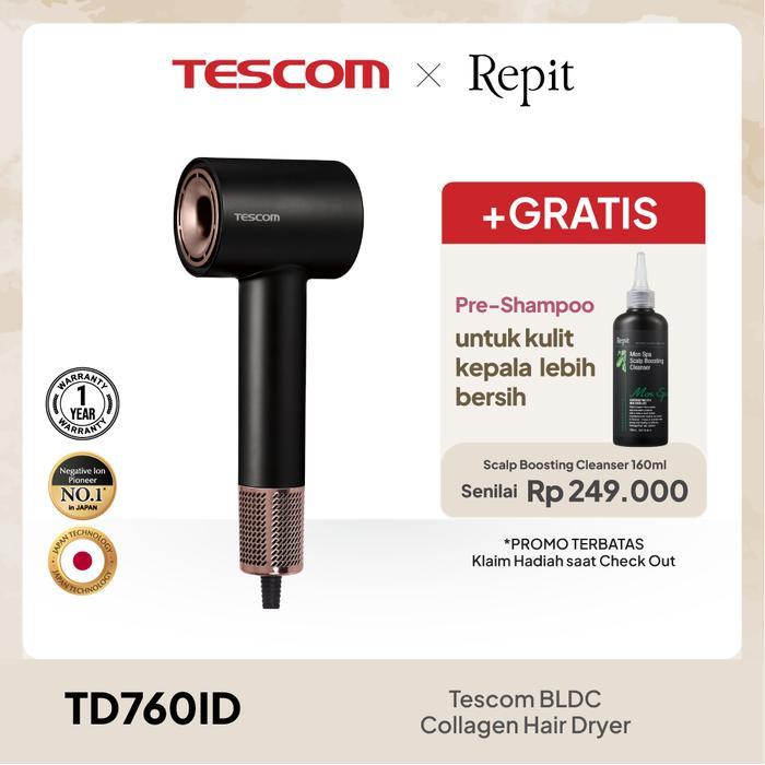 Tescom Gloss Pro Collagen Bldc Hair Dryer / Pengering Rambut Kolagen Bldc Td760Id
