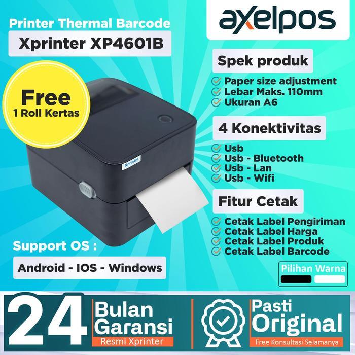 PRINTER BARCODE THERMAL LABEL XPRINTER XP-4601B USB - BLUETOOTH - WIFI