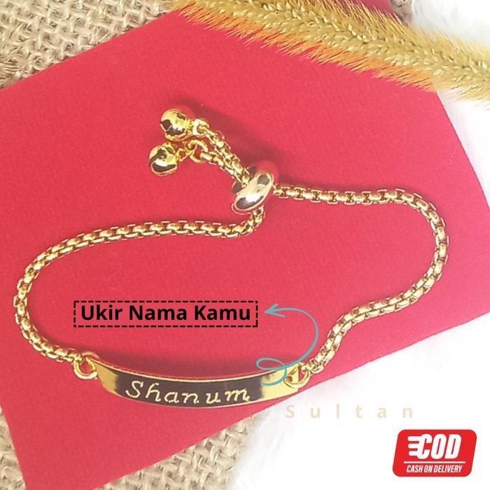 SULTAN - Gelang Tangan Ukir Nama Rantai Titanium Serut Bracelet
