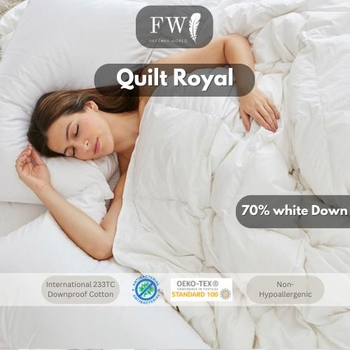 Selimut Tidur Bulu Angsa FEATHER WORLD QUILT Bulu Angsa type ROYAL 70% White Down Bulu Angsa Asli