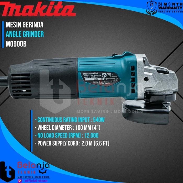 Promo Makita M0900B Mesin Gerinda Tangan 4 Inch 540 Watt Angle Grinder M 0900 B M0900 220V 50Hz