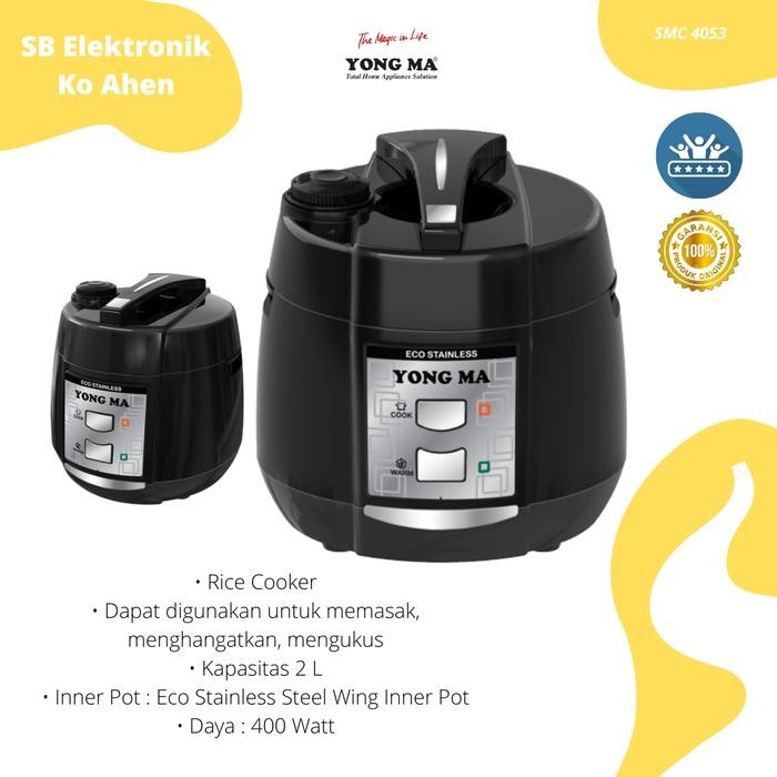 Yong Ma Smc 4053 Rice Cooker Yong Ma 2 Liter 400 Watt