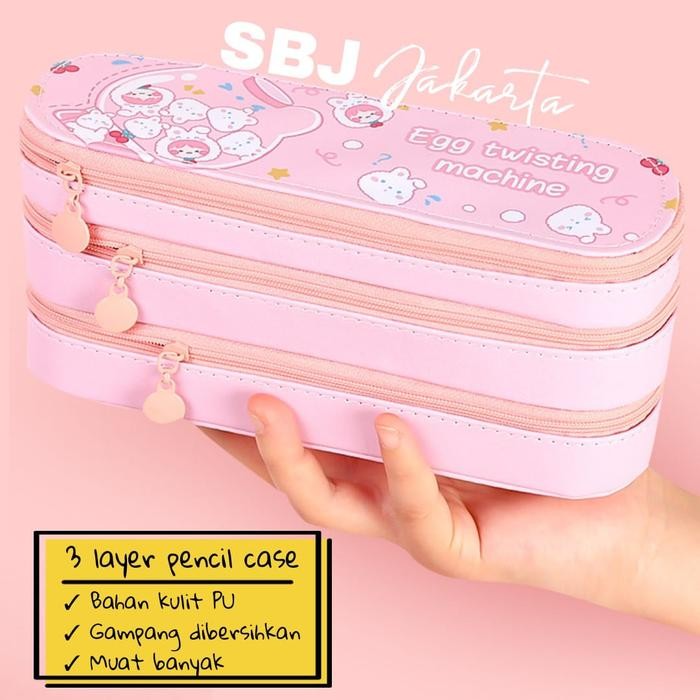 

Tempat Pensil Kotak Pensil 3 Layer Korean Style Pensil Case SBJ-PC3L Alat Tulis