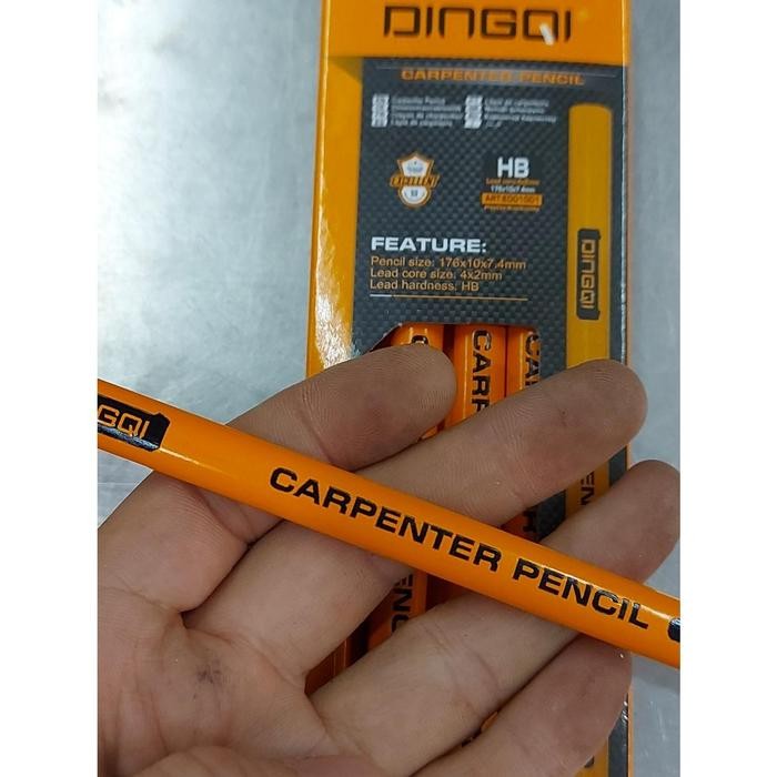 

DINGQI Pensil Tukang 1 Box Isi 12 Pcs Carpenter Pencil @12Pcs EDO01001