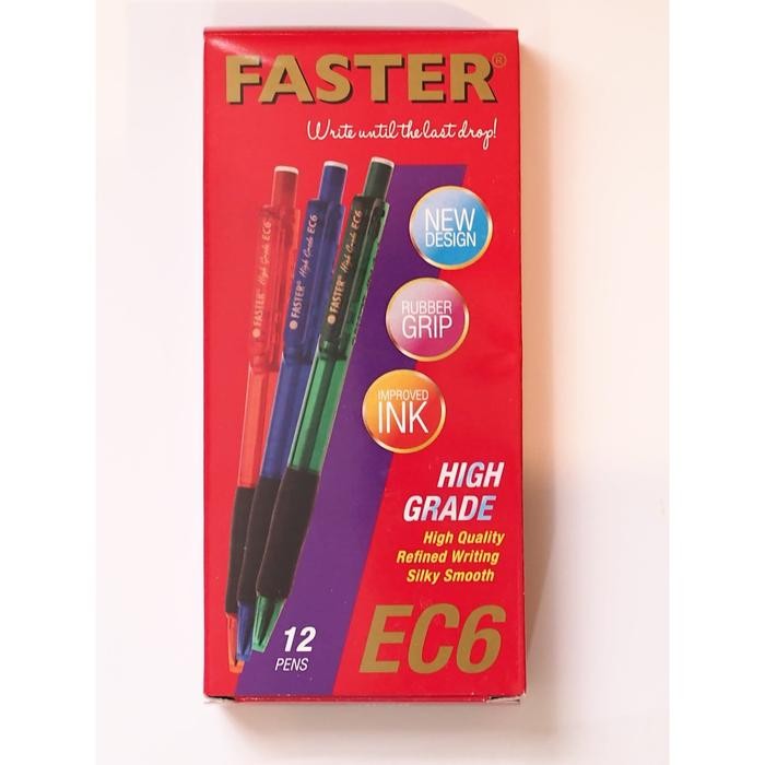 

Ballpoint/ Pulpen Faster EC6, 0.7mm isi 12 pcs- Black