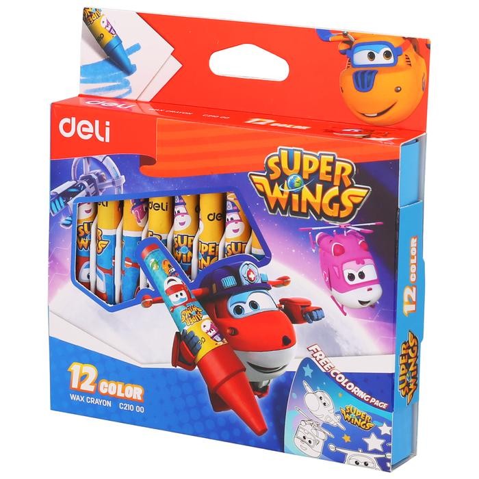 

Deli super wings wax crayon 8*90mm Round Barrel 12 colors EC21000