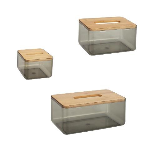 

Deli Tissue Box / Kotak Tissue Transparan Kayu Bambu Alas Anti Slip - Kotak Tissu Aesthetic