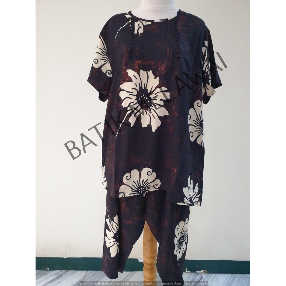 ASLI Setelan Batik PREMIUM SUNAN celana 3/4 tangan pendek XXL CT 52 READY STOCK