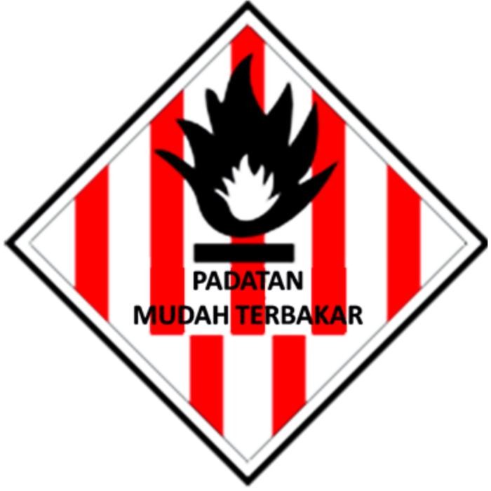 

PLAT / AKRILIK PADATAN MUDAH TERBAKAR UK 20X20CM SIGN RAMBU LIMBAH B3