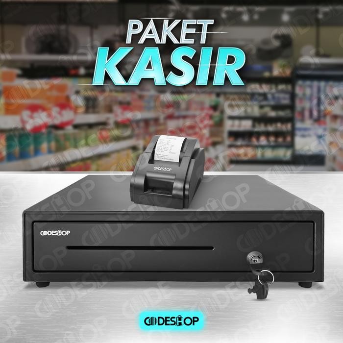 

PAKET BISNIS RESTO CODESHOP CASHDRAWER PLUS PRINTER KASIR