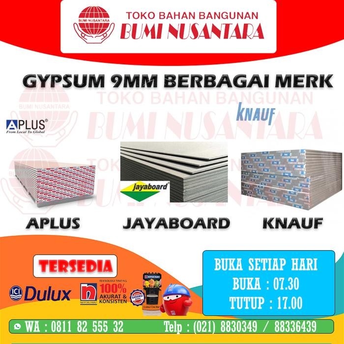 [v] GIPSUM APLUS 9MM GIPSUM JAYABOARD 9MM GIPSUM KNAUFF 9MM GYPSUM APLUS