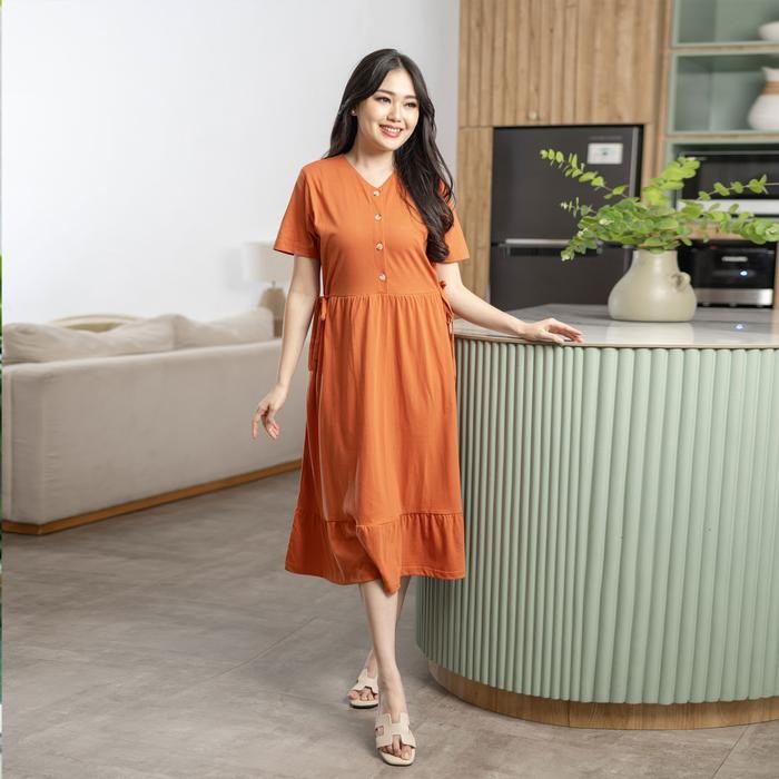 Pilihan- Forever Sweet Dress Midi Aquila Dress Wanita Baju Casual Santai Cantik Nyaman