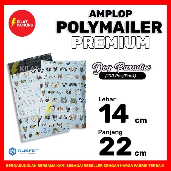 

POLYMAILER AMPLOP PLASTIK PACKING MOTIF DOGGY TERMURAH /PACK 14X22 KODE 35