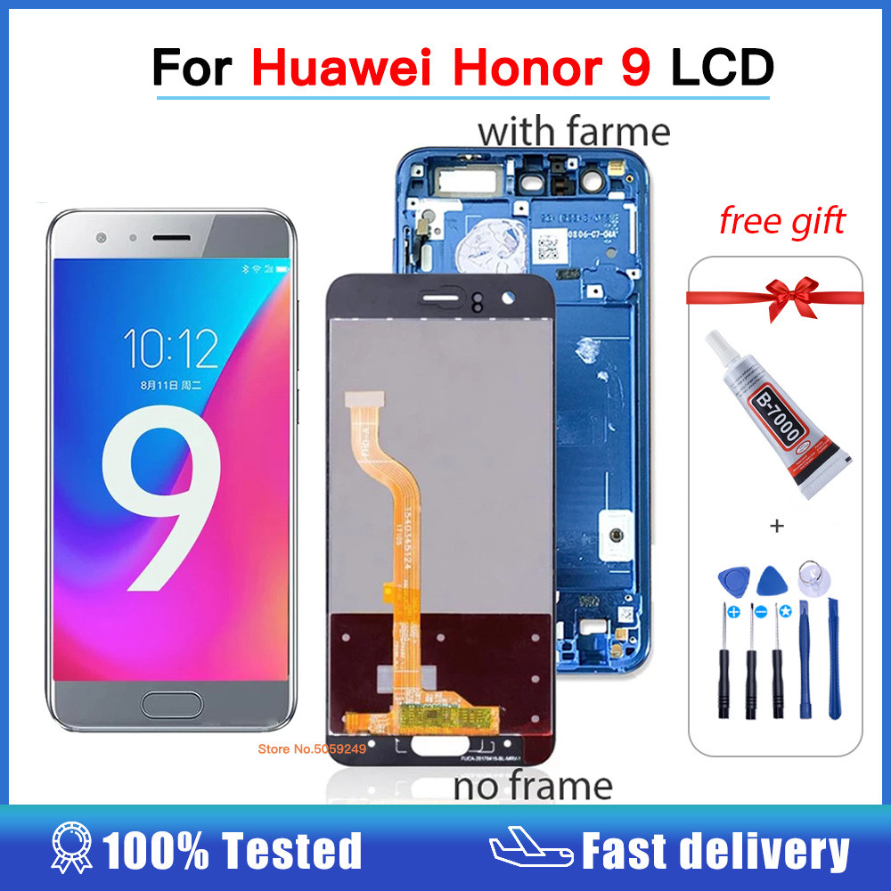 For Huawei Honor 9 Display With Frame 5.15" For Honor9 STF-L09 STF-AL10 STF-AL00 STF-TL10 LCD Displa