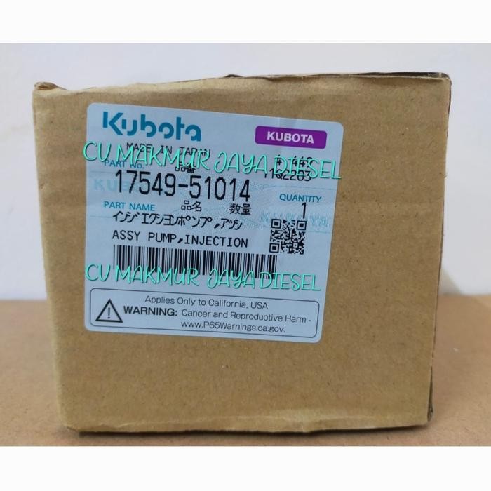 Fuel Injection Pump/Bospom D722 17549-51014 Kubota