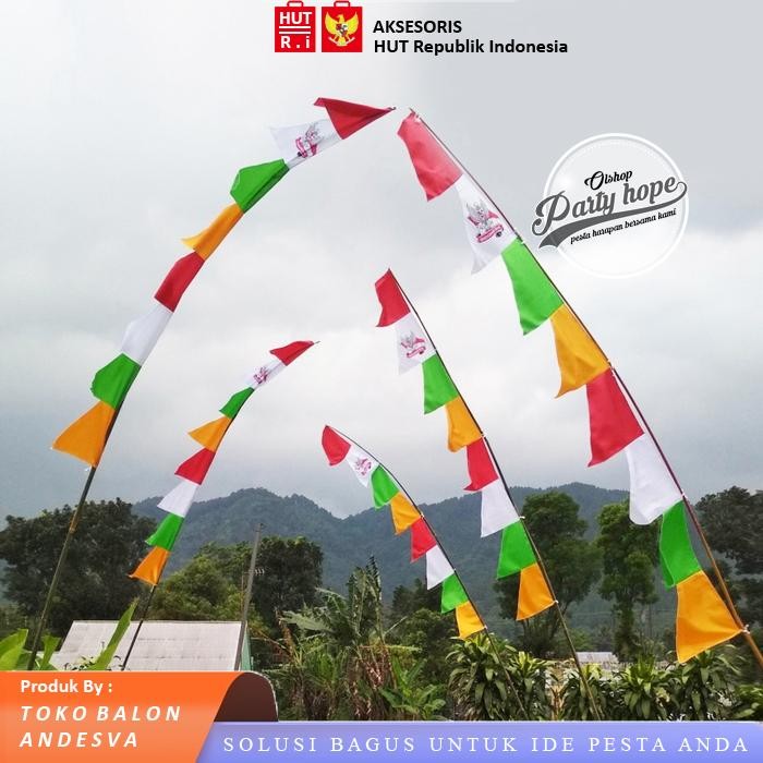 TERMURAH bendera umbul umbul warna warni / bendera kain zig zag / Bendera Umbul Umbul Merah Putih