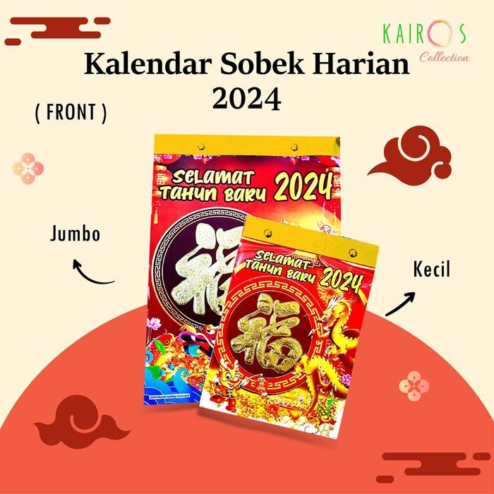 OJ Kalender Sobek Harian Tahun 2024 Hijriyah Jawa Chinese kalender