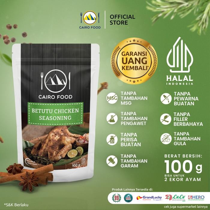 

Stok Baru Bumbu Ayam Betutu Seasoning - Cairo Food 100 gr